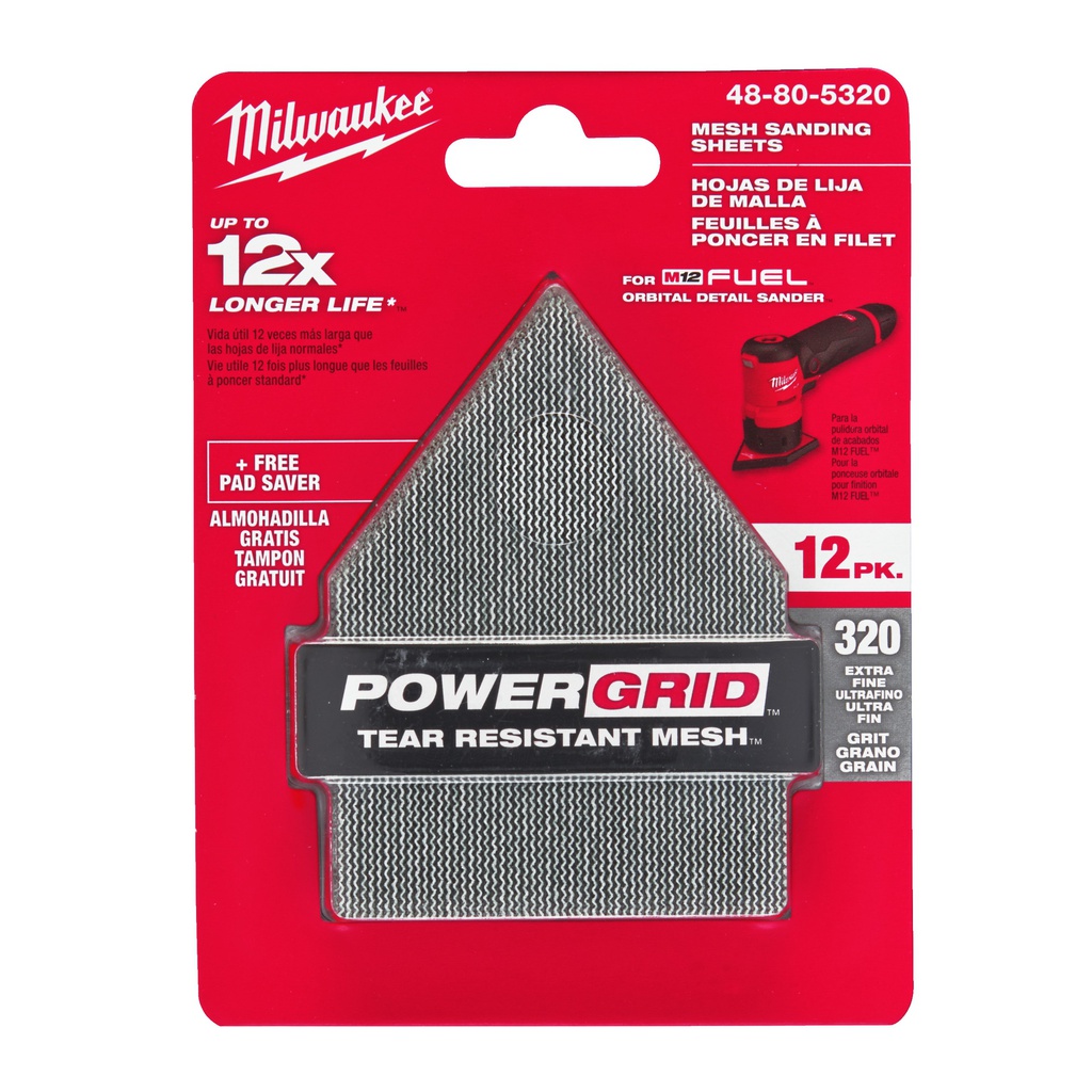 Siatki_ścierne_do_M12_FDSS_67_x_92_mm_Milwaukee_Mesh_67_x_92_G320_-_12_pc_+_Pad_Saver_1