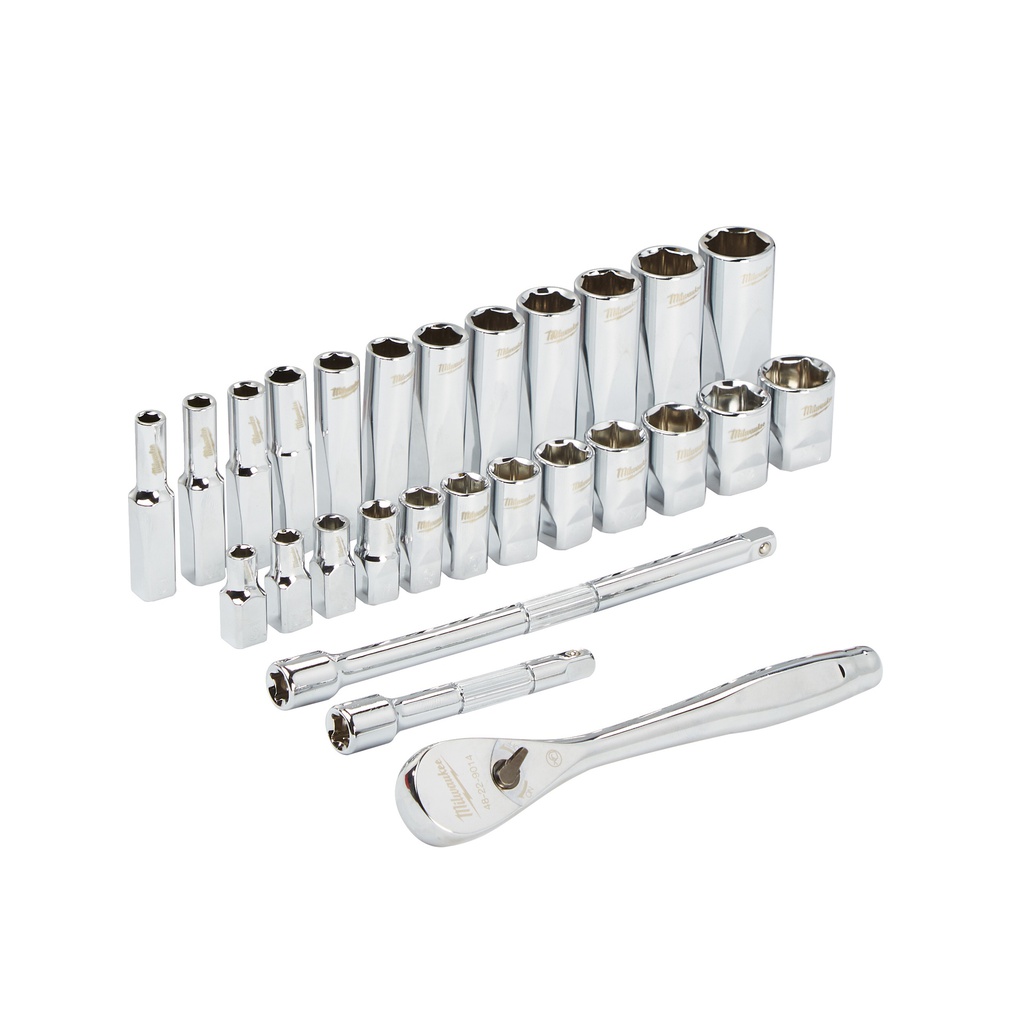 Zestawy_nasadek_z_grzechotką_Milwaukee_1/4_Drive_28_pc_Ratchet_+_Socket_Set_Metric_2