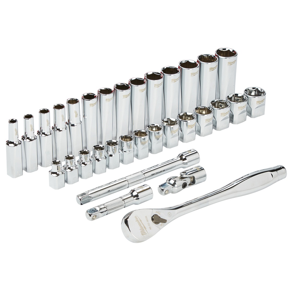 Zestawy_nasadek_z_grzechotką_Milwaukee_3/8_Drive_32_pc_Ratchet_+_Socket_Set_Metric_4