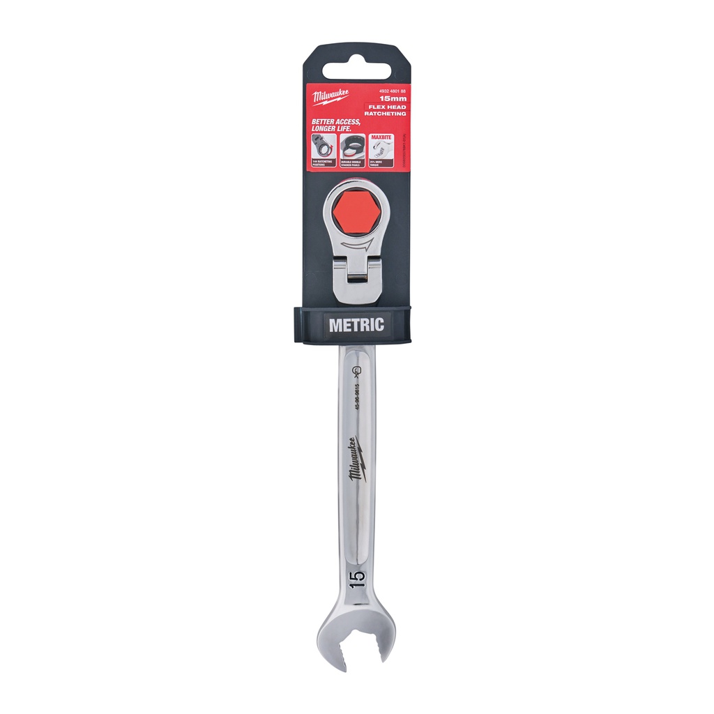 Klucze_płasko-oczkowe_MAXBITE™_z_ruchomą_główką_grzechotki_Milwaukee_Maxbite_Flex_Head_Ratcheting_Spanner_-_Metric_-_15_mm_2
