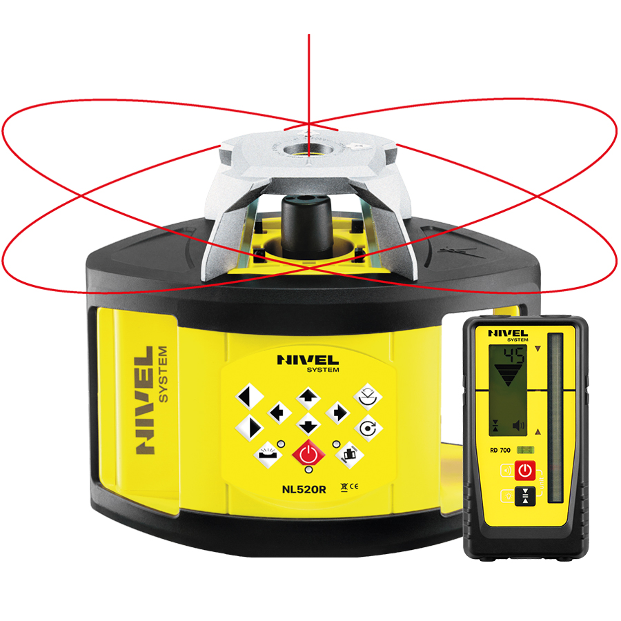 Niwelator laserowy Nivel System NL520R DIGITAL czerwony rotacyjny samopoziomujący