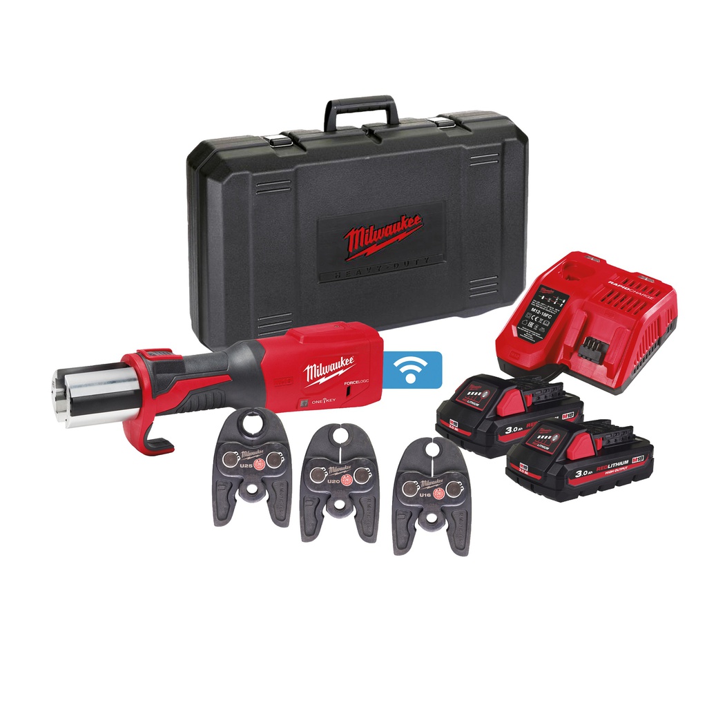 M18™ FORCE LOGIC™ bezszczotkowa praska do zaciskania rur, z opcją śledzenia i ochrony narzędzi ONE-KEY™ Milwaukee | M18 ONEBLHPT-302C U-SET