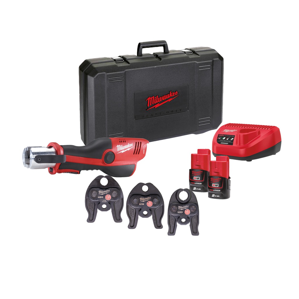 M12™ FORCE LOGIC™ Subkompaktowa hydrauliczna praska do zaciskania rur Milwaukee | M12 HPT-202C U-SET