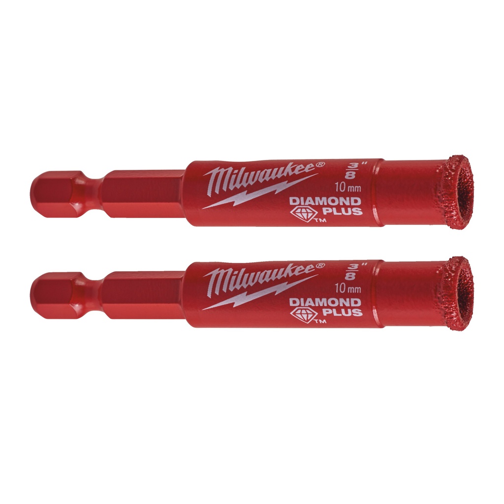 Wiertła ¼" do wiercenia na mokro / sucho Diamond MAX™  Milwaukee | 10 mm ¼" Hex - Twinpack