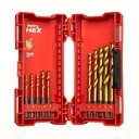 Wiertła SHOCKWAVE™ HSS-G TiN RED HEX - zestawy w plastikowych kasetach Milwaukee | Shockwave HSS-G TiN Red Hex - 10 pc Set