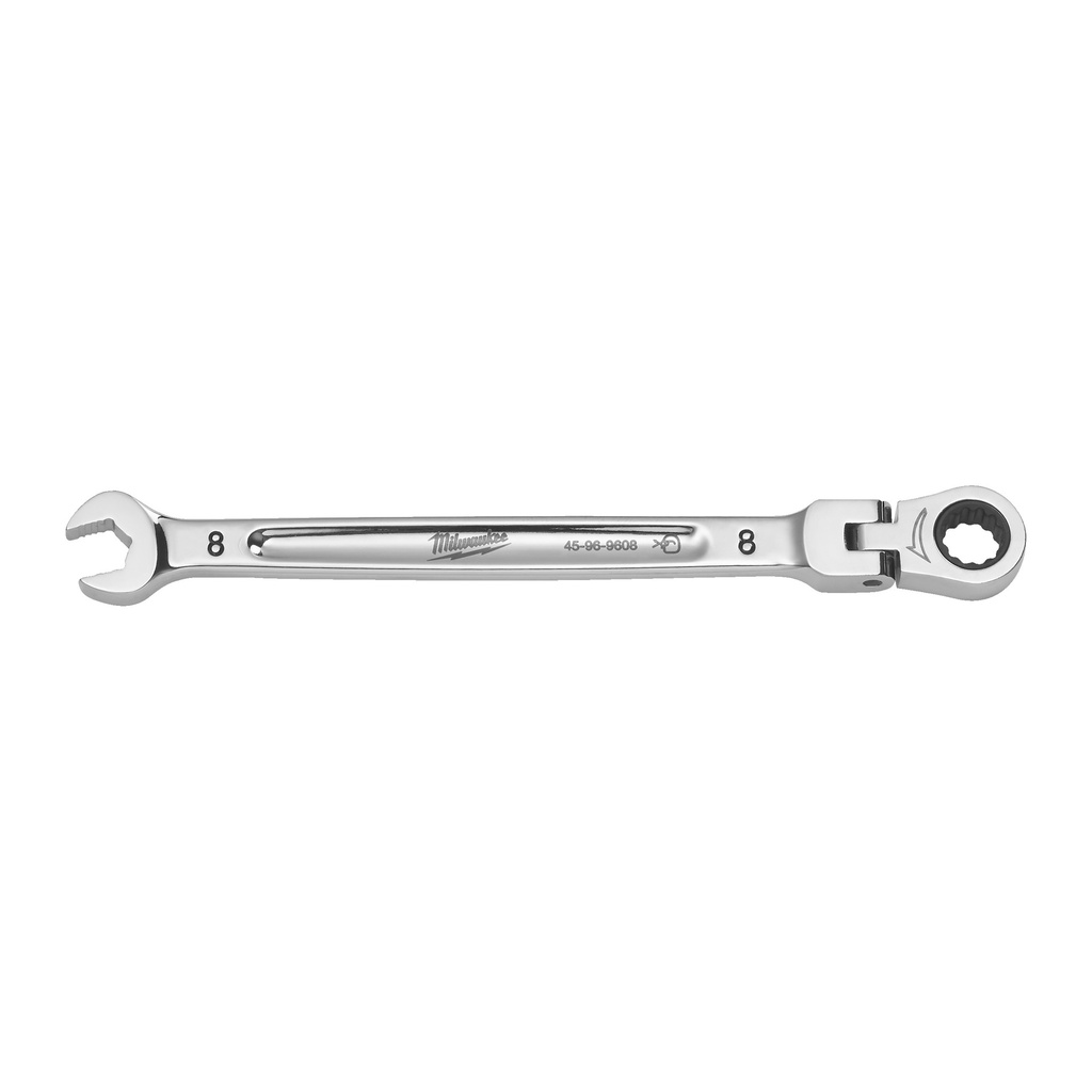 Klucze płasko-oczkowe MAXBITE™ z ruchomą główką grzechotki Milwaukee | Maxbite Flex Head Ratcheting Spanner - Metric - 8 mm