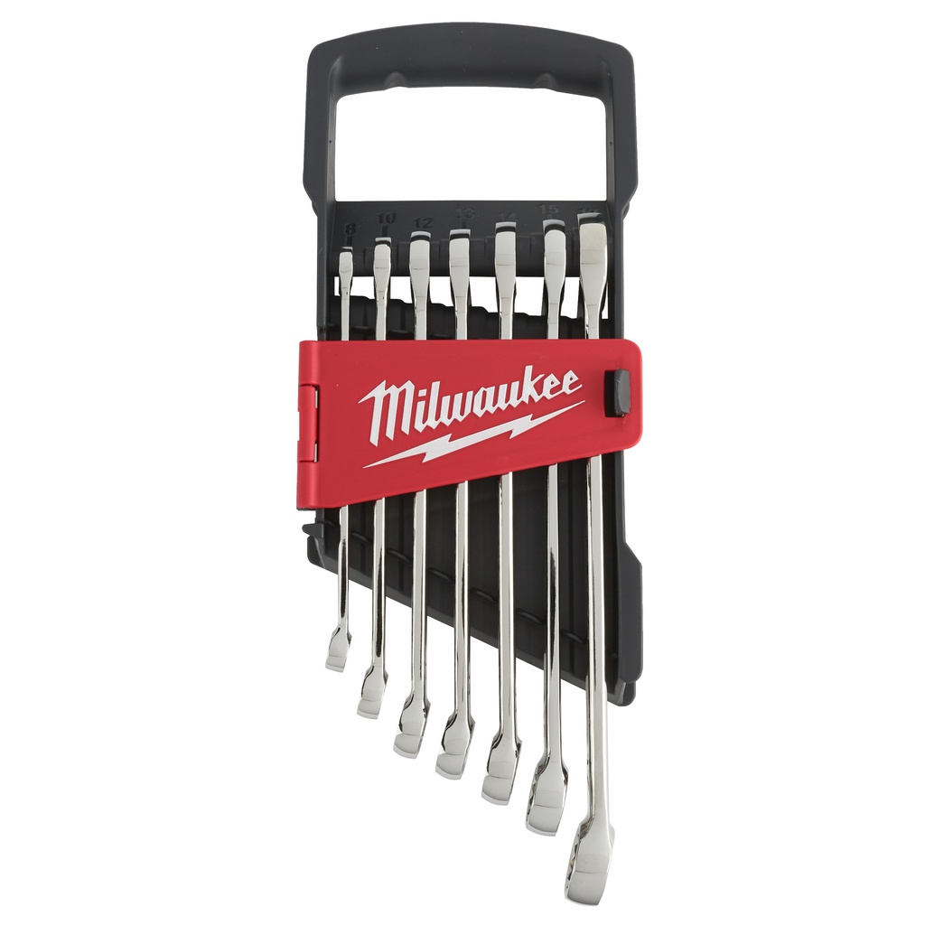 Zestawy kluczy płasko-oczkowych MAX BITE™ Milwaukee | 7 pc Maxbite Metric Comb. Spanner Set – 1pc