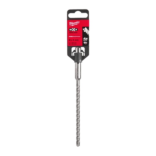 [4932352012] Wiertła SDS-Plus MX4, 4-ostrzowe  Milwaukee | SDS-Plus MX4 6 x 165 - 1 pc