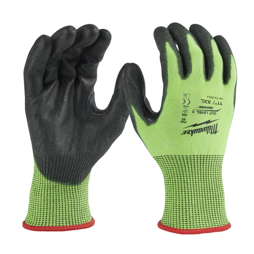 [4932479935] Rękawice odporne na przecięcia o podwyższonej widzialności - poziom E Milwaukee | Hi-Vis Cut E Gloves -11/XXL -1pc