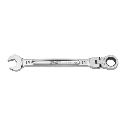 [4932480187] Klucze płasko-oczkowe MAXBITE™ z ruchomą główką grzechotki Milwaukee | Maxbite Flex Head Ratcheting Spanner - Metric - 14 mm