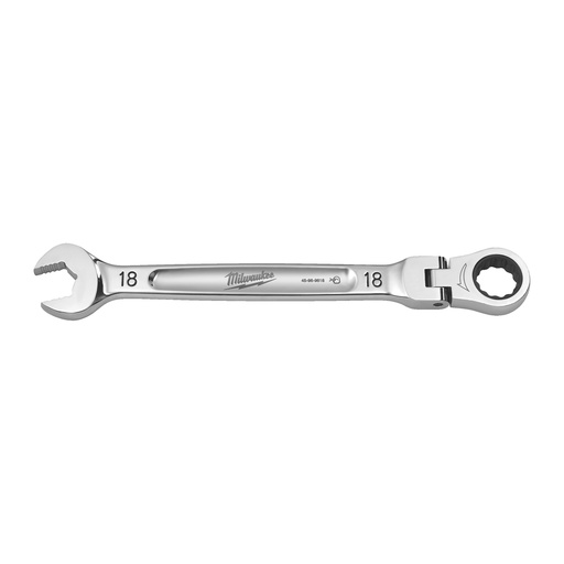 [4932480191] Klucze płasko-oczkowe MAXBITE™ z ruchomą główką grzechotki Milwaukee | Maxbite Flex Head Ratcheting Spanner - Metric - 18 mm