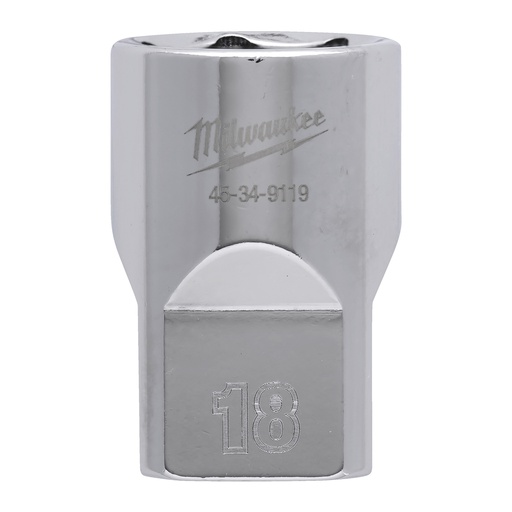 [4932480016] Nasadki chromowane ½″ Milwaukee | 1/2 Drive Socket Metric Standard - 18 mm