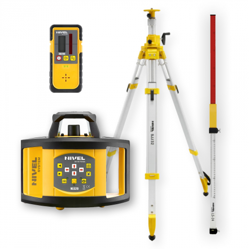 [NL520-zestaw2] Niwelator laserowy Nivel System NL520 - ZESTAW   łata LS-24   statyw SJJ32